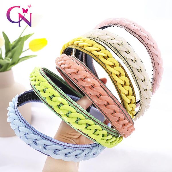 

плед полосы cn для ins boutique акриловая обруч для волос широкий дети оголовье девочки аксессуары красочные цепи ivvvw, Black;brown