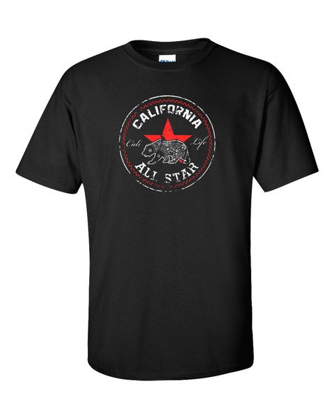 

2019 мода горячие продажи 100% хлопка california state тенниска cali life медведь all star republic ca vintage retro swag tee рубашка