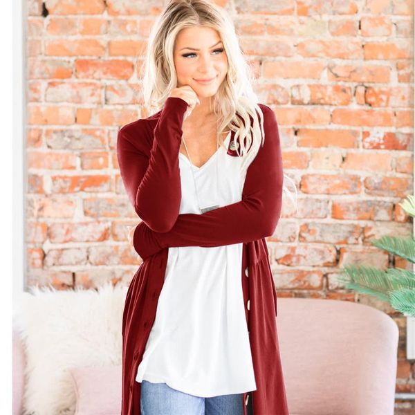 

breasted solid color cardigan womens designer luxury tshirt spring autumn long sleeve v neck casual single, White
