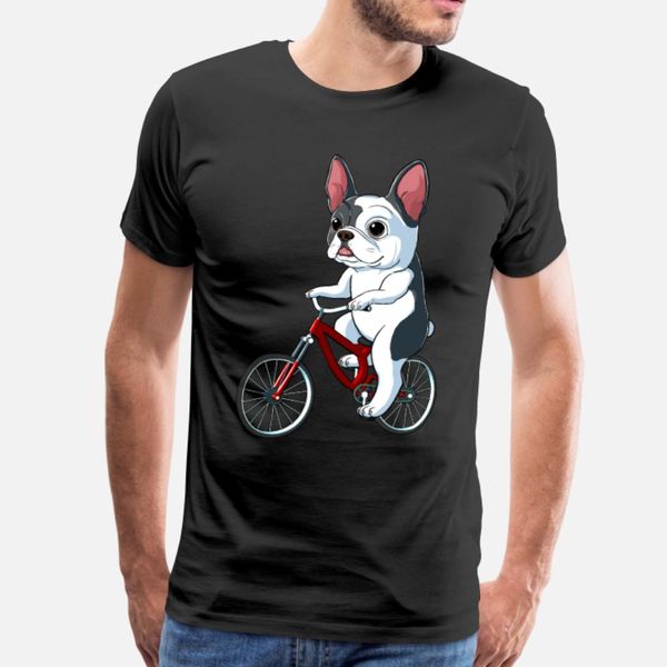 

french bulldog on a bicycle t shirt men character short sleeve euro size s-3xl trend graphic comfortable summer style letters shirt