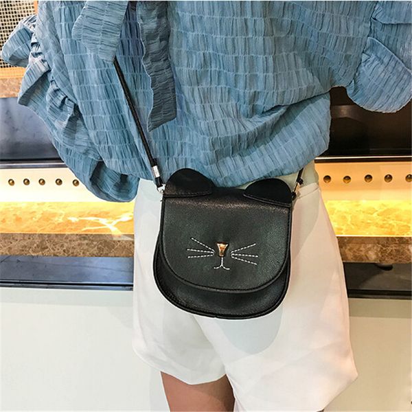 

2020 new fashion cartoon pattern mini shoulder bags balck messenger bags simple style crossbody cute handbags
