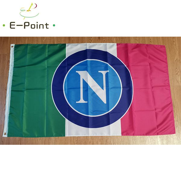 Italia Napoli FC 3 * 5ft (90cm * 150cm) Poliestere Serie A bandiera Banner decorazione volante casa giardino bandiera Regali festivi