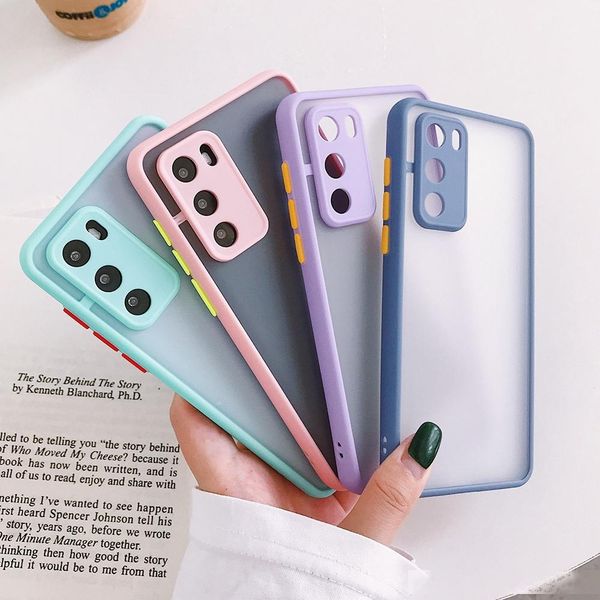 

10pcs/lot camera protection phone case for huawei p40 pro p30 p20 mate 30 20 pro nova 7 6 soft tpu candy color frame back cover