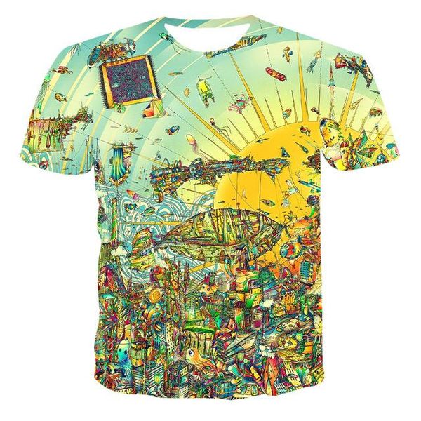 

new cross-border products launched color 3d print shirts horror harajuku humor men clothing