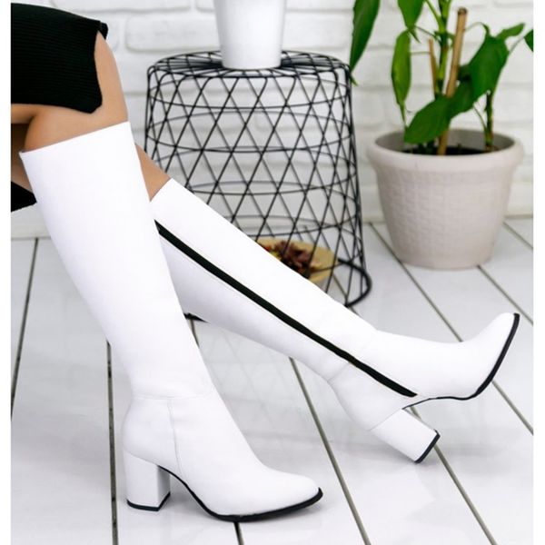 

morena white skin boots, Black