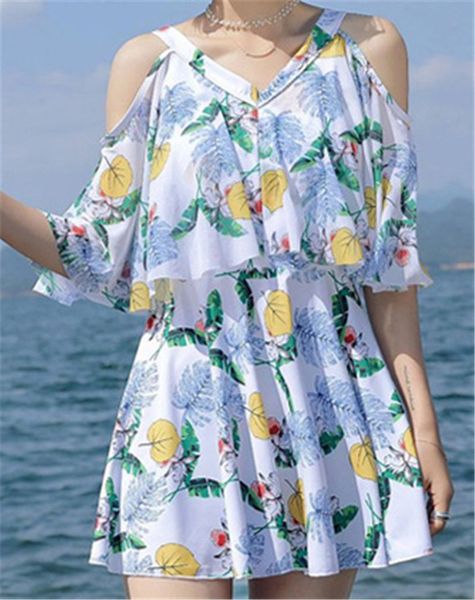 

2020 new arrival women's split swimsuit fashion beach women's swimsuit with chest pad without steel ring 5 colors -2xl, White;black