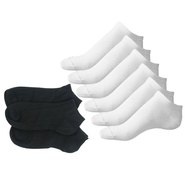 

6 pairs black sport socks men cotton rich