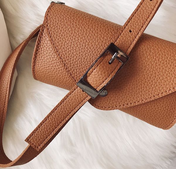 

waist bags women pu leather fanny pack belt bags retro small phone purse pouch chain messenger bag celular for girls