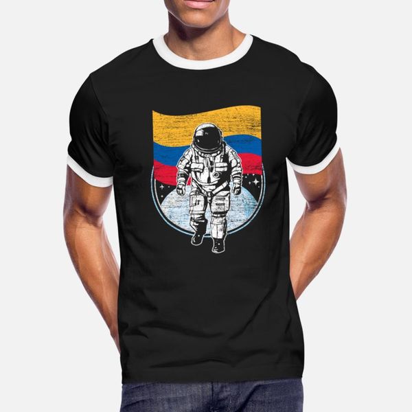 

astronaut moon colombia flag t shirt men designing tee shirt crew neck original interesting authentic spring kawaii shirt