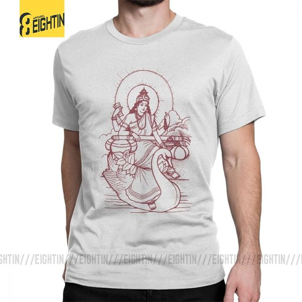 

men t shirt sarasvati goddess novelty short sleeve tee shirt crew neck cotton big size t-shirt