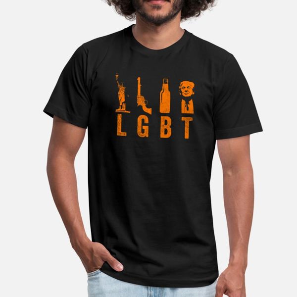 

liberty guns beer trump 2020 design lgbt parody t shirt men customized 100% cotton s-3xl natural crazy fashion spring pictures shirt
