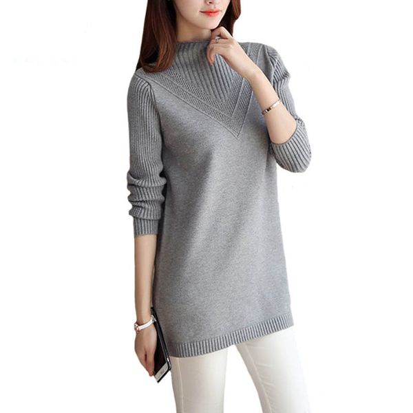 

women's sweaters 5 colors half high neck sweater 2021 fall autumn winter fashion pure solid color geometric jumper women and pullovers, White;black