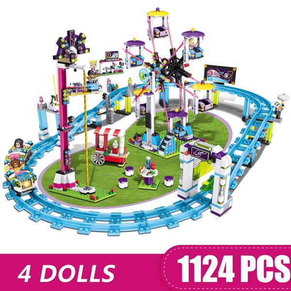 

1124pcs small building blocks toys compatible with legoe roller coaster gift for girls boys children diy