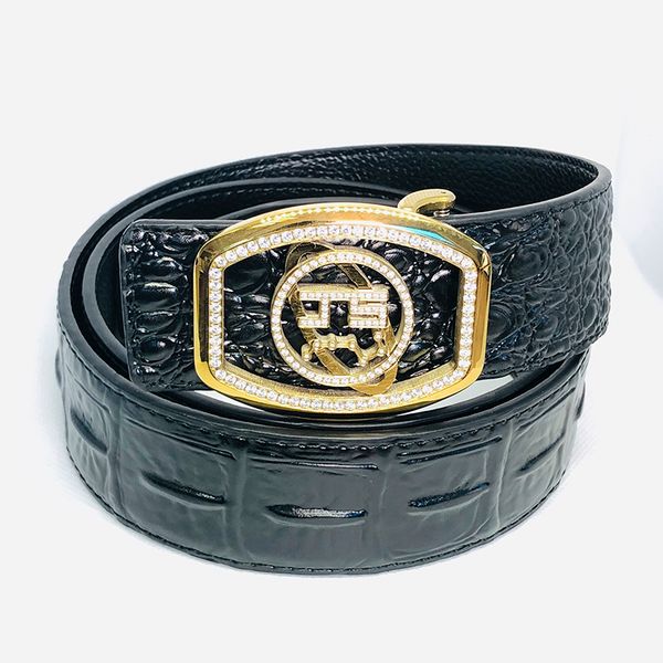 

high end luxury подлинная крокодил кожаные ремни для мужчин, Black;brown