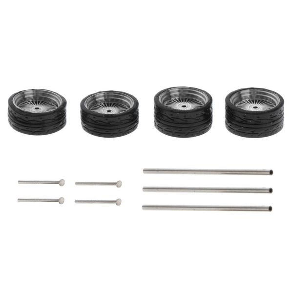 

wheel rim & tires for 1:64 racing car pack of 4