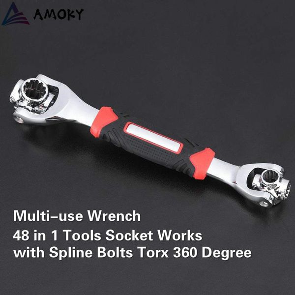 

amkoy 48 in 1 multifuntion ratchet handle wrench 6-point car repair tools wrench multi-function purpose spanner