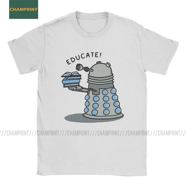 

educate doctor who t shirt for men cotton t-shirts tardis bad wolf whovian gallifrey timelord blue box tee shirt short sleeve