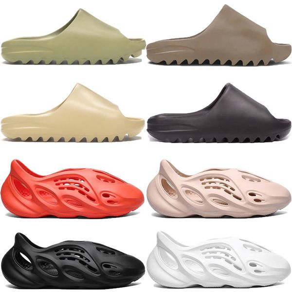 

2020 slipper kanye west foam runner sandal shoes resin triple black white bone desert sand mens stylist slides women sandals us 5-11