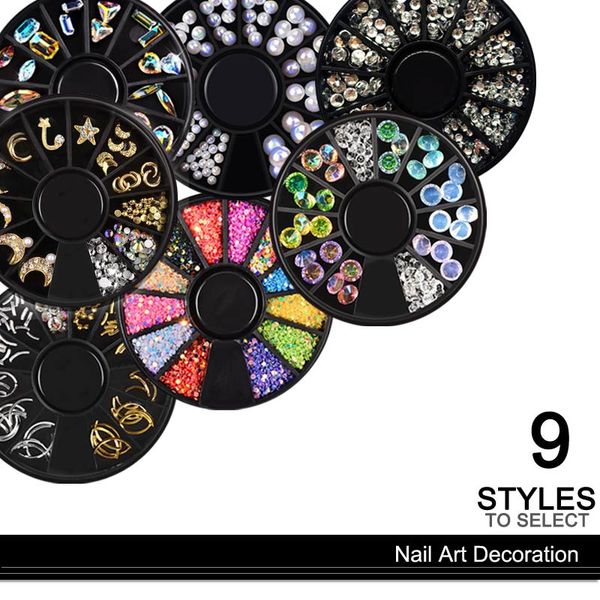 

nail art decoration rhinestone stones metal rivets nail crystal charms gems diy 3d nails accessories manicure jewelry, Silver;gold
