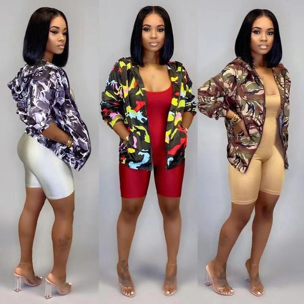 

women's jackets casual camouflage print hooded outerwear & coats fashion outwear sweatshirt overcoat and women, Black;brown