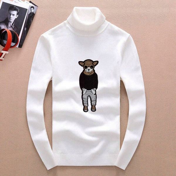 

european and american men's sweaters, designer round neck pullovers, pull chrome heart turtleneck, designer pullovers, comfortable long, White;black