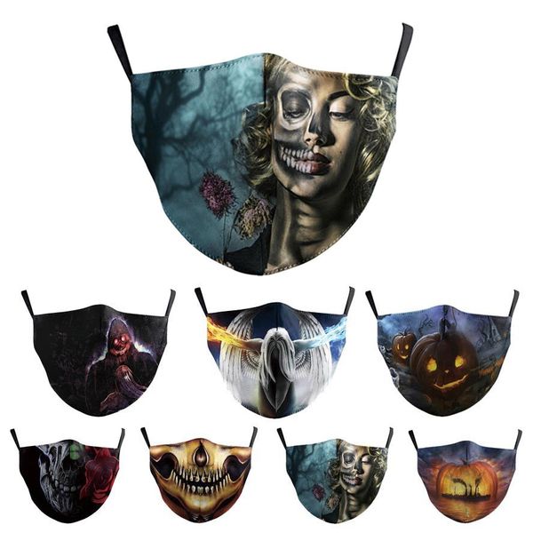 

trendy fashion new face masks colorful halloween masks protective polyester fabric european and american personality with ear buckle adjust