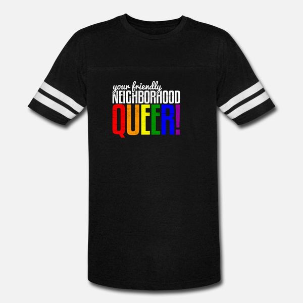 

your friendly neighborhood queer gay pride month t shirt men designer tee shirt round neck homme fit comical spring autumn formal shirt