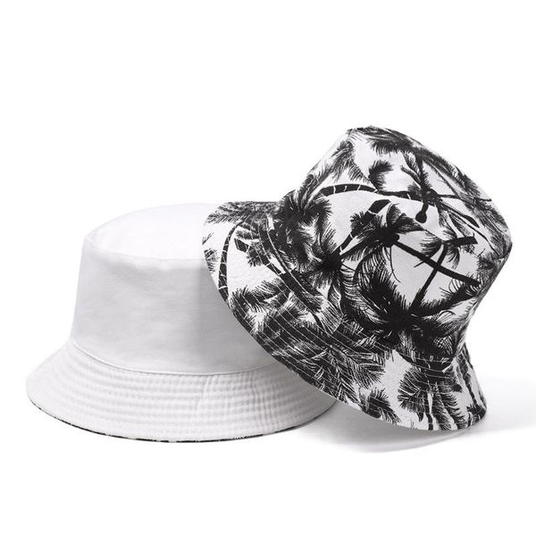 

fisherman cap women men fashion canvas foldable double-sided outdoor sunscreen hat coconut bucket hat, Blue;gray