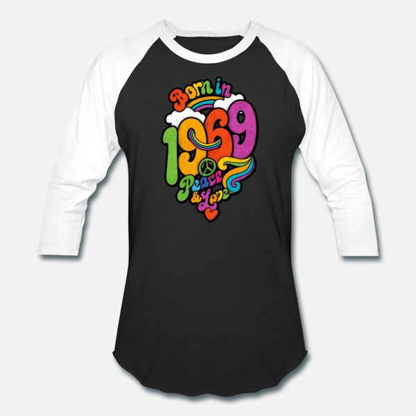 

родился в 1969 peace and love пятидесятый день рождения подарок t shirt men дизайнере 100% хлопок s-xxxl тонкий интересный смешной летний ст