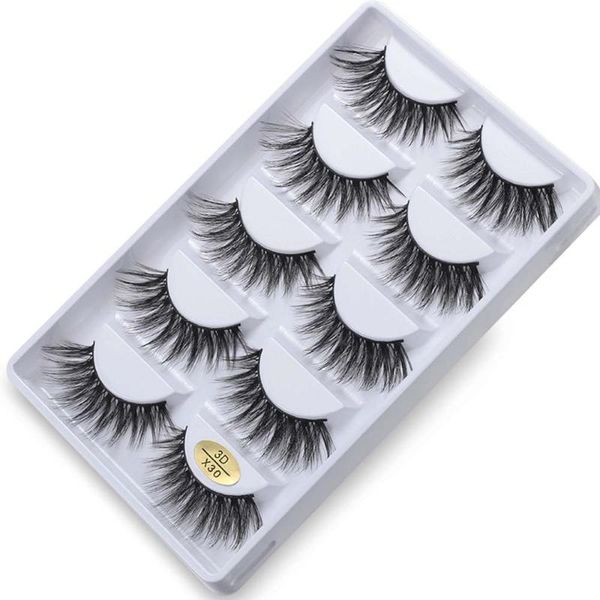 

5 pairs 3d faux mink false eyelashes dramatic crisscross fluffy eye lashes eye extension handmade volume natural makeup eyelash
