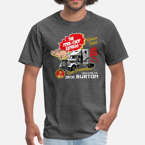 

jack burton trucking pork chop express t shirt men character cotton round collar funny casual spring autumn standard shirt