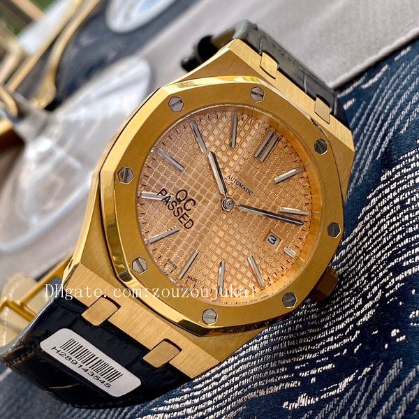 

2020 offshore men gold watches 8215 mechanical movement wristwatches rubber strap rubber leather mens watch d1083, Slivery;brown