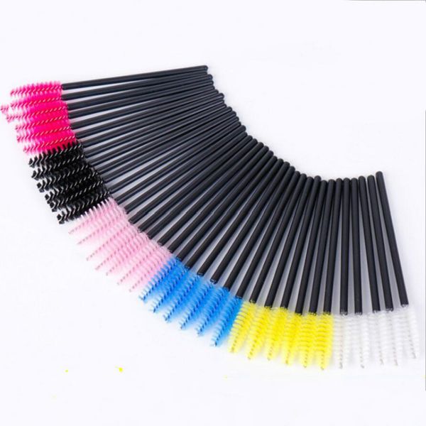 

makeup brushes 500 pcs set colored disposable mini eyelash brush mascara wands eyebrow comb semi permanent accessories