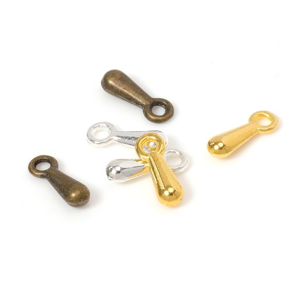 

100pcs 7x2mm copper water droplets ends crimp extension chains tails clasp diy necklace bracelet accessories for jewelry making