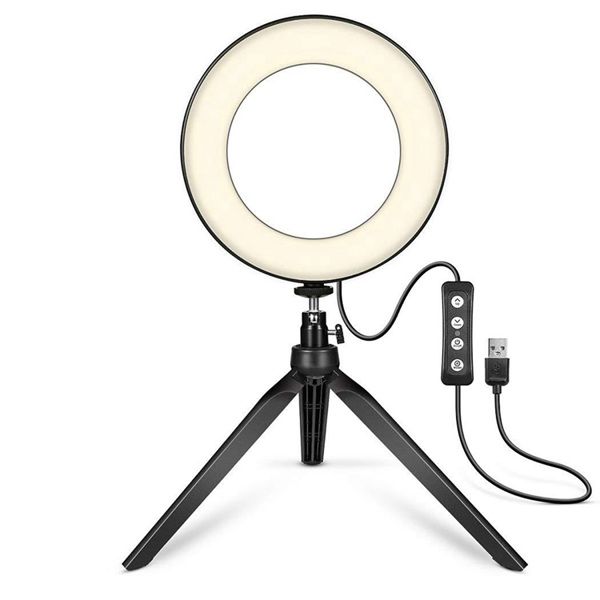 

ring light 15.24cm / 6 inch led ring lamp pgraphy selfie light with tripod for youtube live makeup live