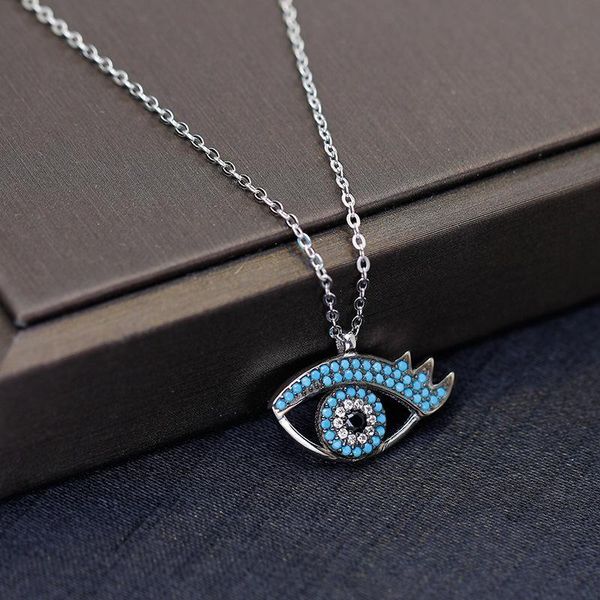 

s925 silver pendants&necklaces for women eye shape necklace fashion pure jewelry
