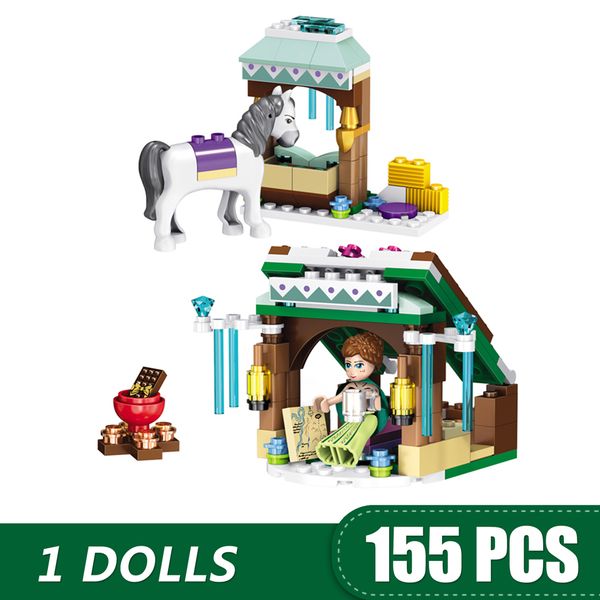 

155pcs small building blocks toys compatible with legoe anna's adventuregift for girls boys children diy