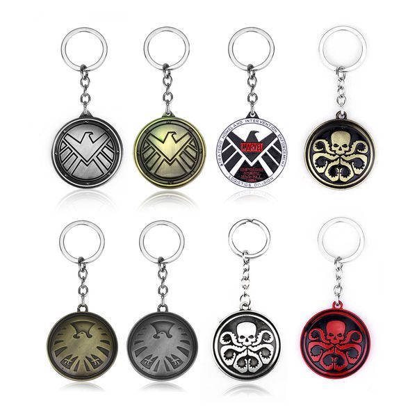 

marvel aegis bureau key chain agents of shield s.h.i.e.l.d. hydra logo keyring keychain jewelry gift, Silver