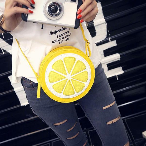 

2020 new handbags fashion women ladies shoulder bag women shoulder bag female fashion personality round lemon