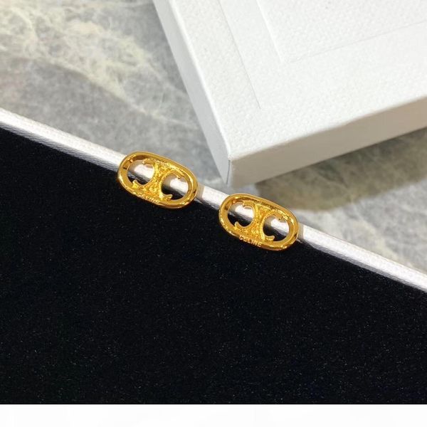 

new arrival oval shape stud earring fashion style jewelery for women wedding earring gifts in 18k gold plated jewelry ps6653a, Golden
