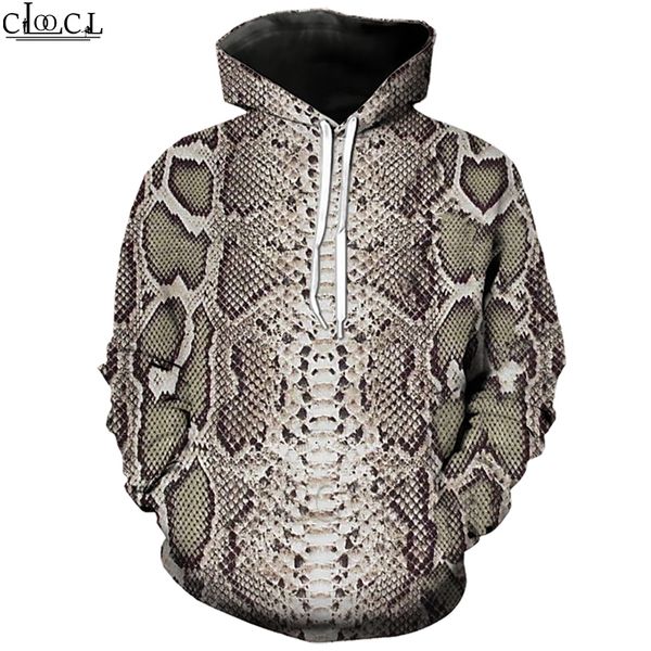 

cloocl snakeskin pattern green funny 3d print hoodie sweatshirt men women sportswear fashion casual streetwear men clothing, Black