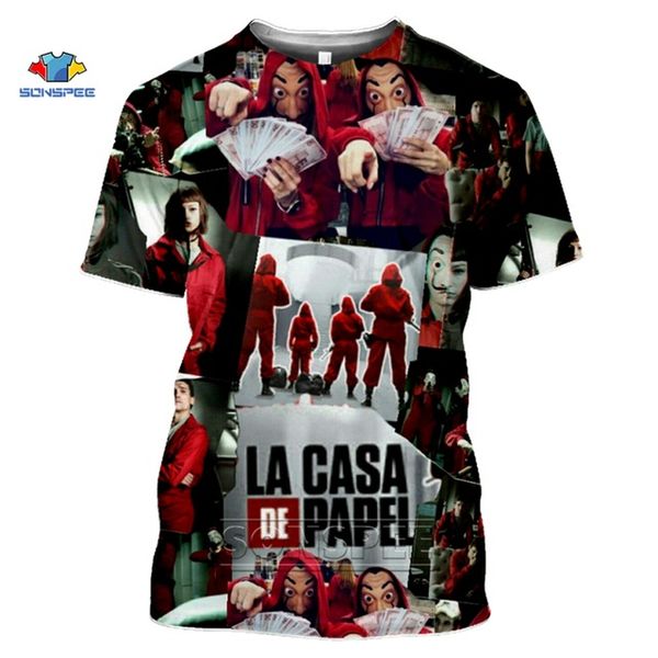 

summer la casa de papel money heist tv series house of paper 3d print shirts graphic comics kawaii men clothing