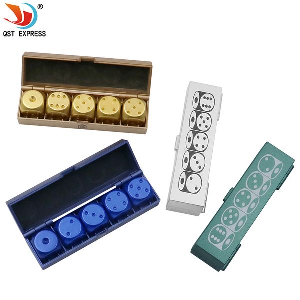 

metal dice gold silver pure color aluminum club bar drinking playing game tool