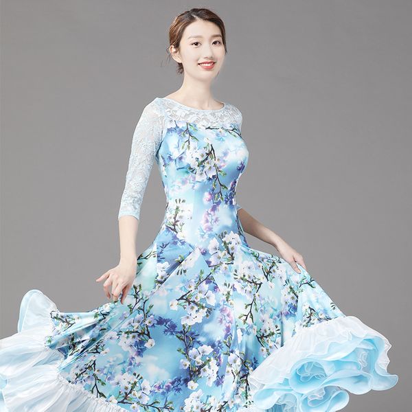 

stage wear ballroom dancing swing dress performance dance waltz costume modern dance- lxt2005, Black;red