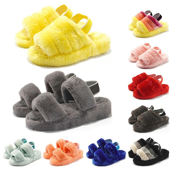 

winter men women slides furry slippers black red yellow blue warm comfortable fuzzy girl flip flops eur 36-44