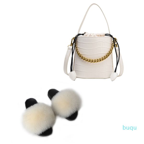 

women toe bags small shoulder bag handbag ladies vintage messenger pack female purse with fur slides women shoes, Black