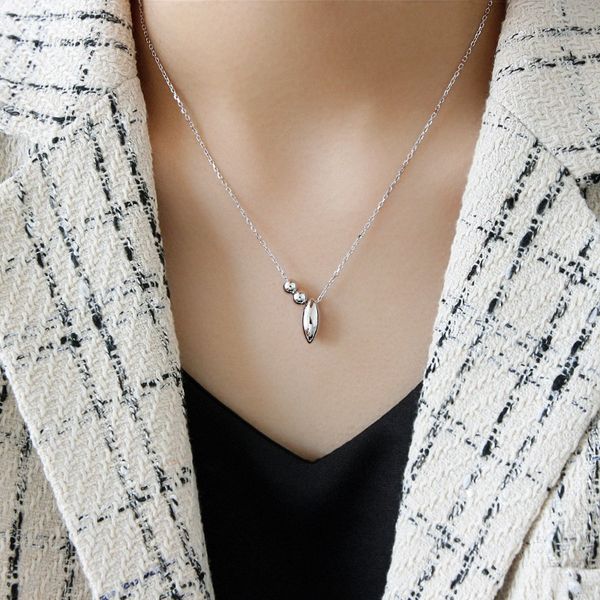 

charm necklaces for women,round bead dangle oval necklace,925 silver link chain choker,party fine jewelry lady pendant accessory