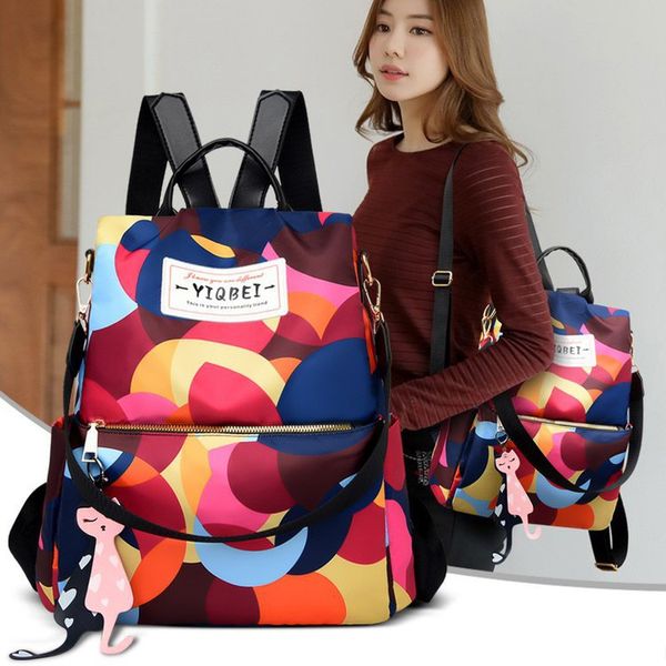 

leather luggage tag2020 cross-border custom backpack women bag 2020 european and american outdoor backpack travel bag oxford cloth student f