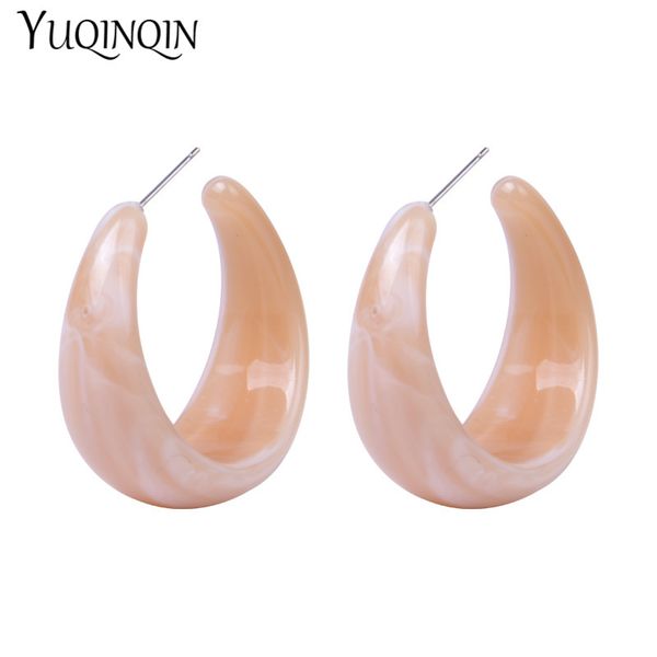 

fashion circle resin acrylic drop earring colorful round big/long earrings for women statement korean earings cute ethnic brinco, Silver