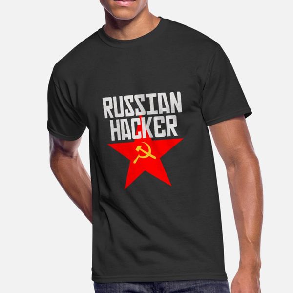 

russian hacker t shirt men customized 100% cotton o neck fit fashion spring letter shirt